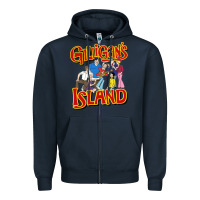 Navy gilligan island Zipper Hoodie - artisFamous