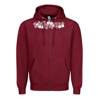 Burgundy pyrex pattern Zipper Hoodie - artisFamous