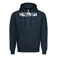 Navy pyrex pattern Zipper Hoodie - artisFamous
