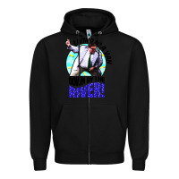Black chris farley   matt foley nostalgia Zipper Hoodie - artisFamous