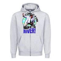 Heather Grey chris farley   matt foley nostalgia Zipper Hoodie - artisFamous
