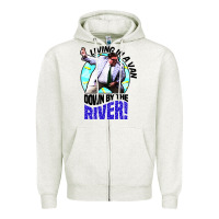 Oatmeal Heather chris farley   matt foley nostalgia Zipper Hoodie - artisFamous