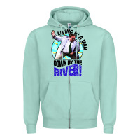 Seafoam chris farley   matt foley nostalgia Zipper Hoodie - artisFamous