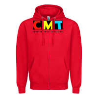 Red cmt Zipper Hoodie - artisFamous