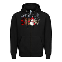 Black let it snow snowman Zipper Hoodie - JahusDesignShop