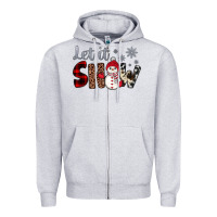Heather Grey let it snow snowman Zipper Hoodie - JahusDesignShop