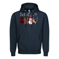 Navy let it snow snowman Zipper Hoodie - JahusDesignShop