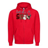 Red let it snow snowman Zipper Hoodie - JahusDesignShop