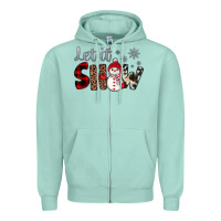 Seafoam let it snow snowman Zipper Hoodie - JahusDesignShop