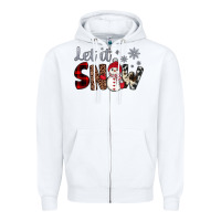 White let it snow snowman Zipper Hoodie - JahusDesignShop