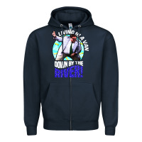 Navy chris farley   matt foley nostalgia Zipper Hoodie - artisFamous