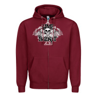 Burgundy Limp Bizkit Essential Zipper Hoodie - artisFamous