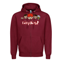 Burgundy Limp Bizkit Essential Zipper Hoodie - artisFamous