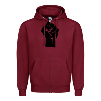 Burgundy fist Zipper Hoodie - artisFamous