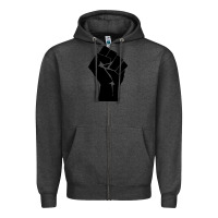 Charcoal Heather fist Zipper Hoodie - artisFamous