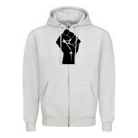 Dove Grey fist Zipper Hoodie - artisFamous