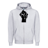 Heather Grey fist Zipper Hoodie - artisFamous