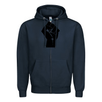 Navy fist Zipper Hoodie - artisFamous