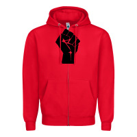 Red fist Zipper Hoodie - artisFamous