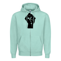 Seafoam fist Zipper Hoodie - artisFamous
