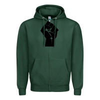 Sports Green fist Zipper Hoodie - artisFamous
