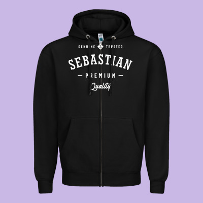 Sebastian Personalized Name Mens Birthday Zipper Hoodie Designed By Artisfamous