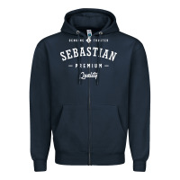 Navy Sebastian Personalized Name Mens Birthday Zipper Hoodie - artisFamous