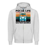 Dove Grey pogue life outer banks retro vintage Zipper Hoodie - artisFamous