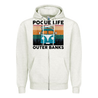 Oatmeal Heather pogue life outer banks retro vintage Zipper Hoodie - artisFamous