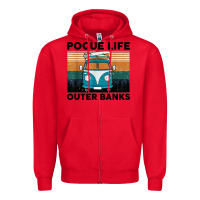 Red pogue life outer banks retro vintage Zipper Hoodie - artisFamous