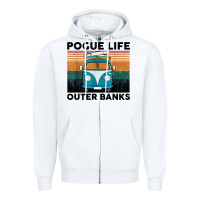 White pogue life outer banks retro vintage Zipper Hoodie - artisFamous