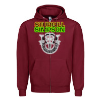 Burgundy Sturgill Simpson De Oppresso Liber Zipper Hoodie - artisFamous
