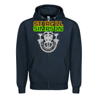 Navy Sturgill Simpson De Oppresso Liber Zipper Hoodie - artisFamous