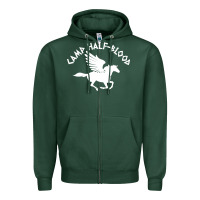 Sports Green camp half blood Zipper Hoodie - artisFamous