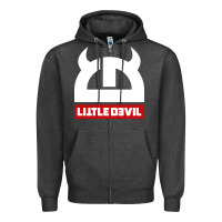 Charcoal Heather little devil Zipper Hoodie - artisFamous
