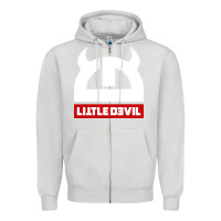 Dove Grey little devil Zipper Hoodie - artisFamous