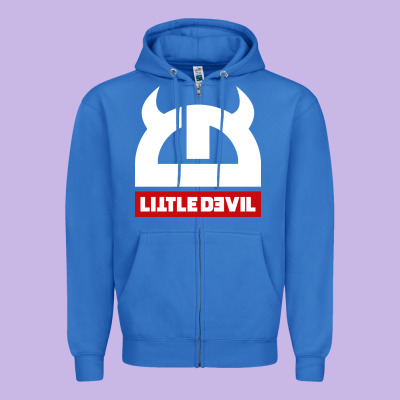 Little Devil Zipper Hoodie Designed By Artisfamous
