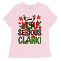 Bubblegum Pink you serious clark with deer bbs Ladies Tee - BundleAndBundleShop
