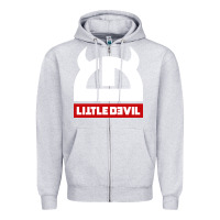 Heather Grey little devil Zipper Hoodie - artisFamous