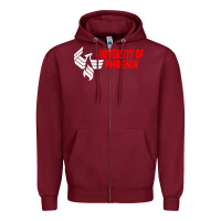 Burgundy university of phoenix Zipper Hoodie - artisFamous