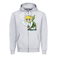 Heather Grey i’m not zelda Zipper Hoodie - artisFamous