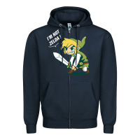 Navy i’m not zelda Zipper Hoodie - artisFamous
