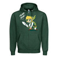 Sports Green i’m not zelda Zipper Hoodie - artisFamous