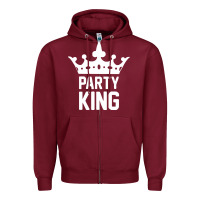 Burgundy party king Zipper Hoodie - artisFamous