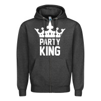 Charcoal Heather party king Zipper Hoodie - artisFamous