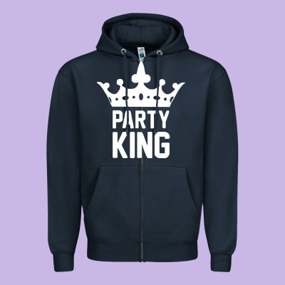 Party King Zipper Hoodie Designed By Artisfamous