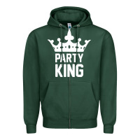 Sports Green party king Zipper Hoodie - artisFamous