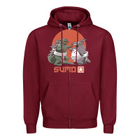 Burgundy sumo pop Zipper Hoodie - artisFamous