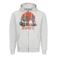 Dove Grey sumo pop Zipper Hoodie - artisFamous