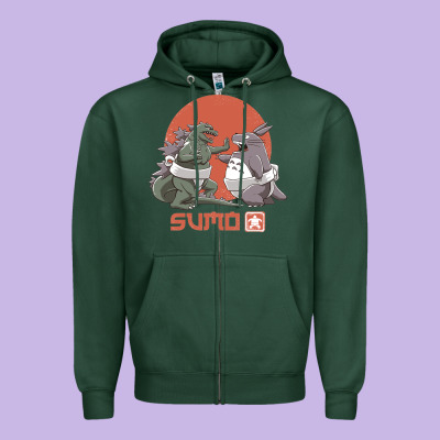 Sumo Pop Zipper Hoodie Designed By Artisfamous